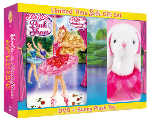 Barbie in The Pink Shoes (Limited Time Barbie Gift Set + Bunny Plush Toy) (Boxset) DVD Movie 