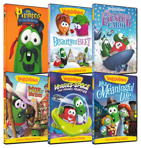 Veggietales: Pirates/Beauty/Easter Carol/ Moe / Veggies in Space / Meaningful Life (6-Pack) (Boxset) DVD Movie 