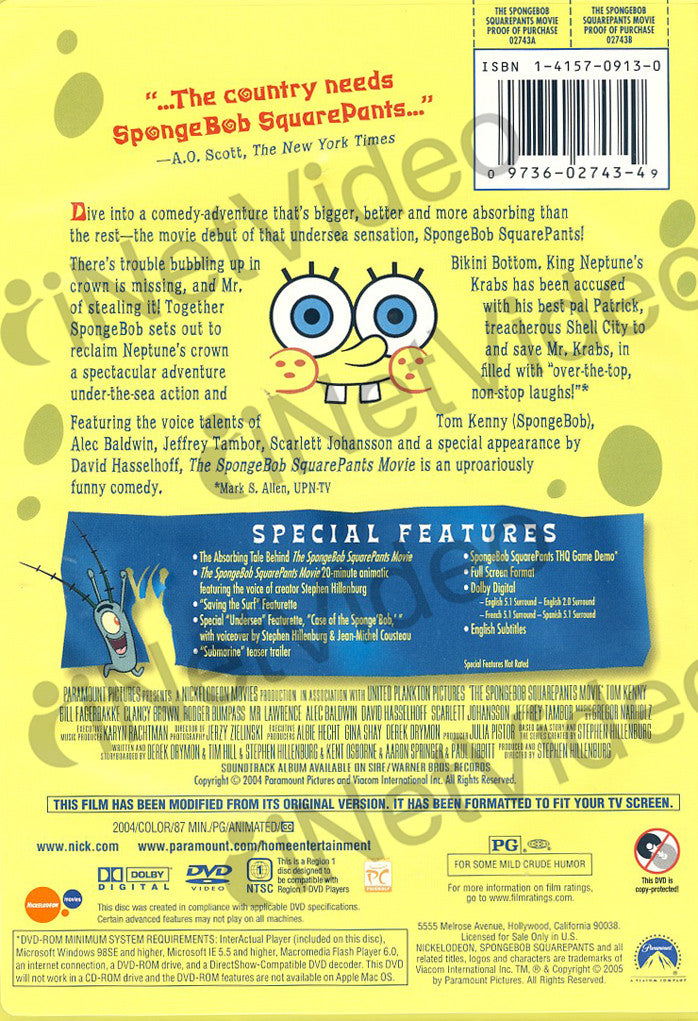 spongebob squarepants dvd