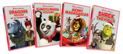Dragons Holiday / Kung Fu Panda Holiday / Merry Madagascar / Shrek - The Hall (4-Pack) DVD Movie 