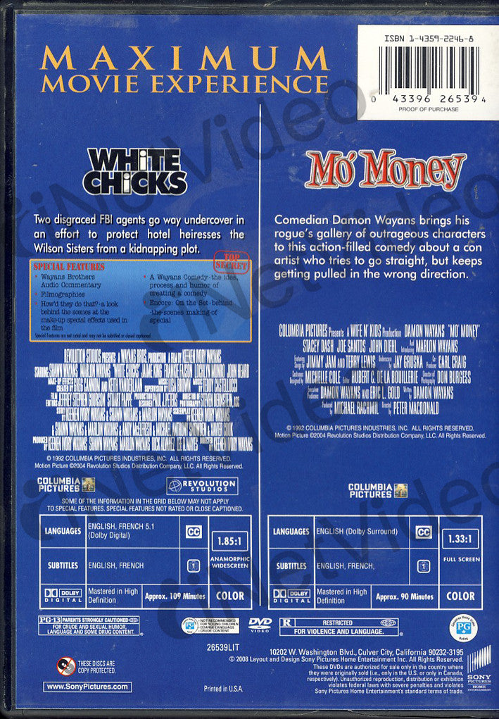 White Chicks (Rated)/Mo Money 2-Pack (DVD, 2010, 2-Disc Set) for