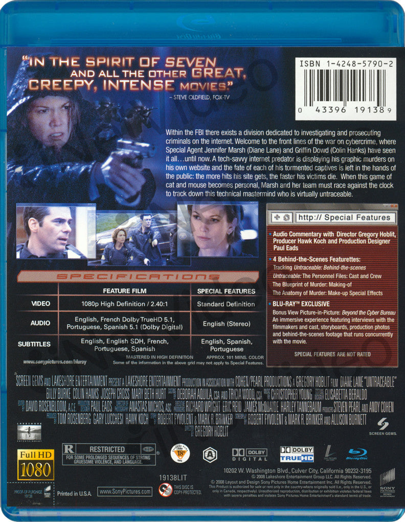 Untraceable (Blu-ray) on BLU-RAY Movie