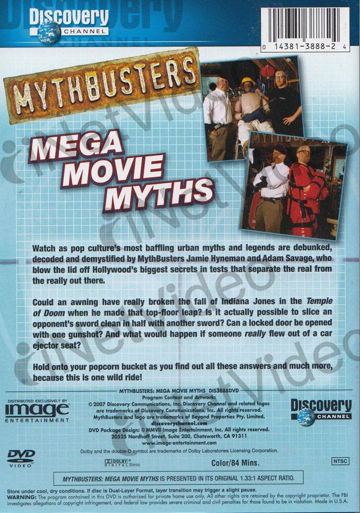 Mythbusters Mega Movie Myths on DVD Movie