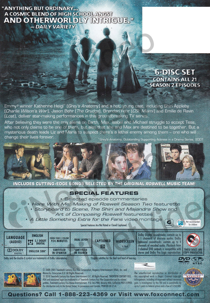 Roswell - The Complete Second (2) Season (Keepcase) on DVD Movie