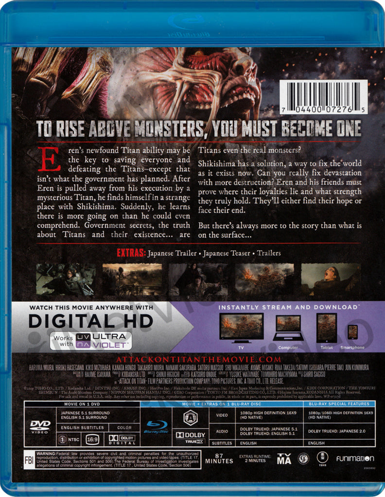Preços baixos em NR AVALIADO animação Attack on Titan DVDs e discos Blu-Ray