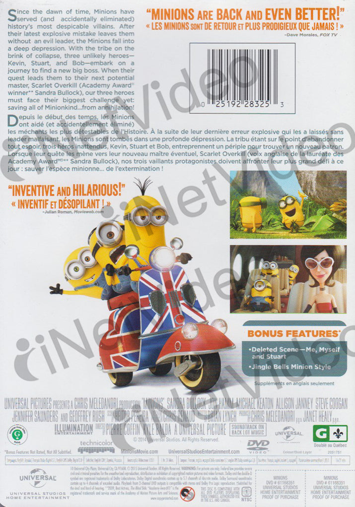 Minions (Bilingual) on DVD Movie