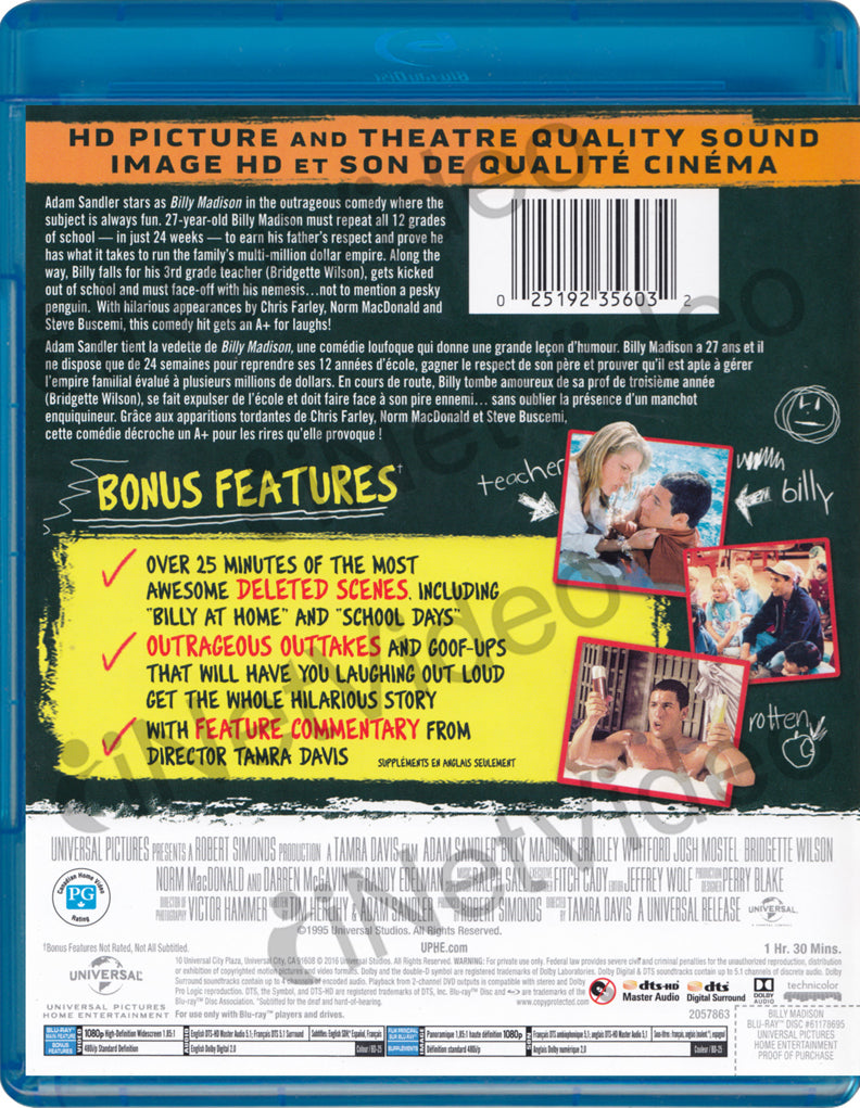 Billy Madison (Blu-ray) (Bilingual) on BLU-RAY Movie