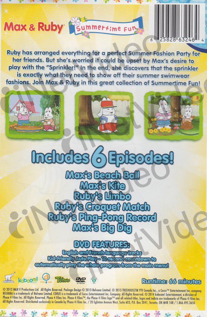 Max And Ruby - Summertime Fun on DVD Movie