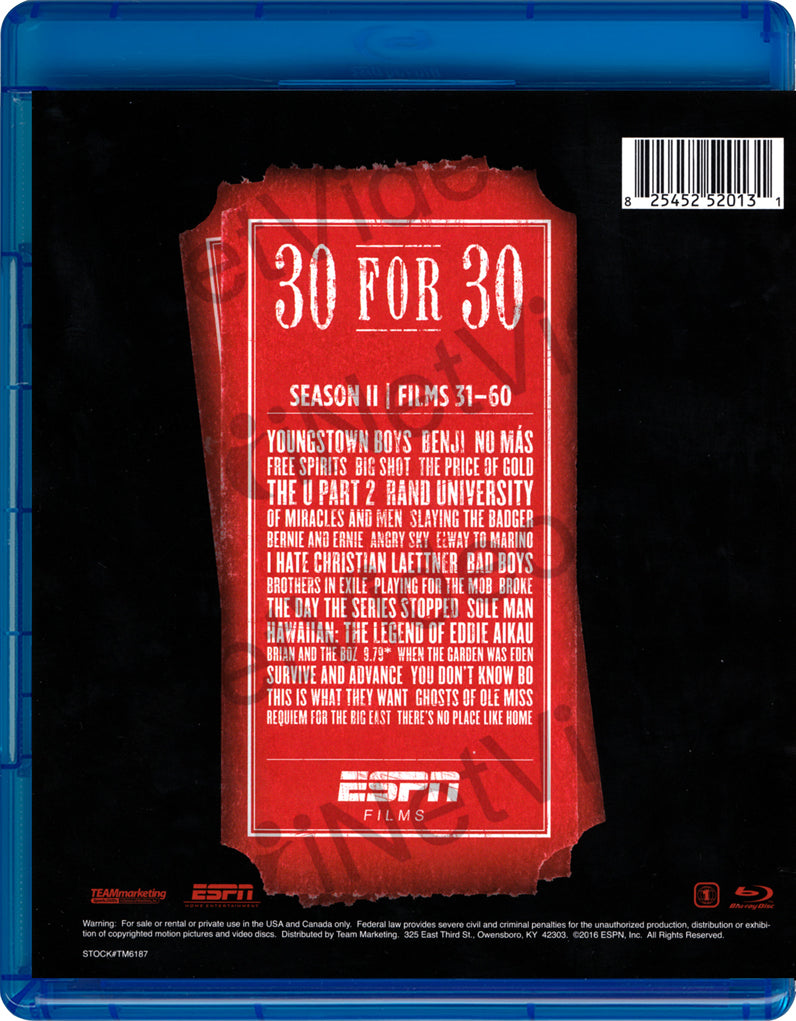 ESPN 30 for 30 Collection Season I & 2 Volume I DVD BOX SET Films