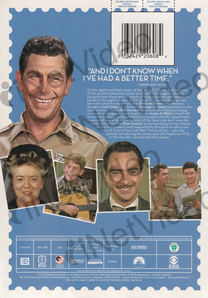The Andy Griffith Show (Season 8) on DVD Movie