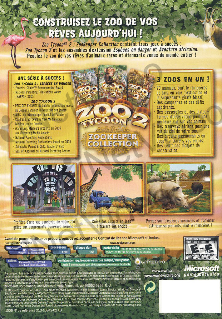 Microsoft Zoo Tycoon 2 Zookeeper Collection - 9la-00059 for sale online