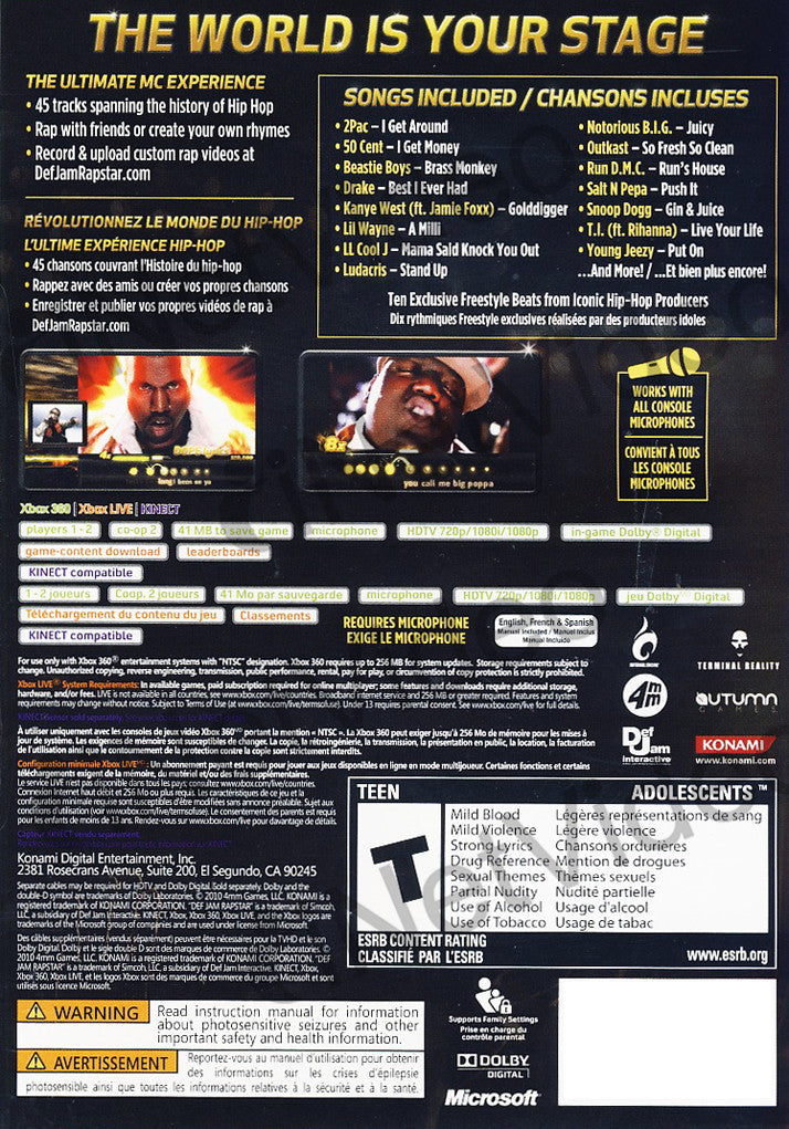 Def Jam Rapstar Xbox 360 - Complete CIB 83717300915